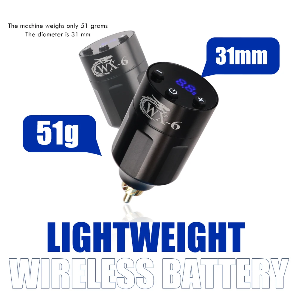 Tattoo Power Supply RCA/DC Jack For Tattoo Machine Wireless Pen Rechargeable