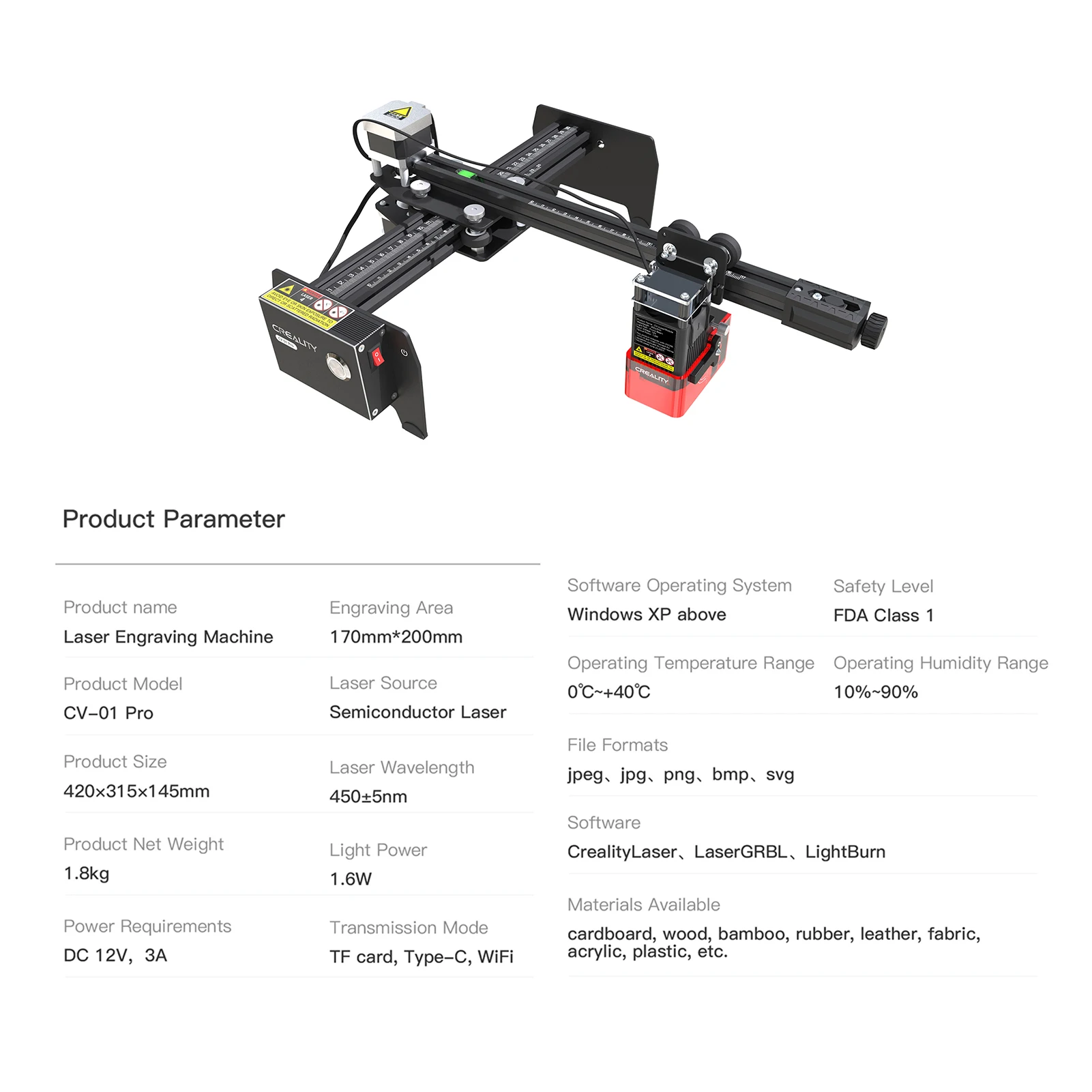 Creality Laser Engraving Machine CV-01 Pro Industrial Quality Meticulous  Engraving Supports Multiple Material - Smith3D Malaysia