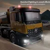 1:14 RC Dump Truck Engineering Alloy Vehicle 2.4G 10 Channel Remote Control Led Light Tipper Truck Tractor Toy For Kid Gift 3