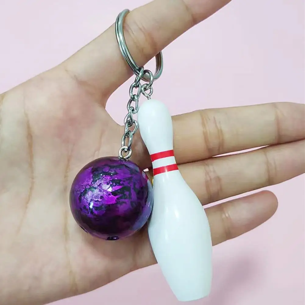 Handbag Backpack Car Key Chain Bowling Mini Ball Shape Man Women Key Ring Ornament Sports Keyring Pendant Gift bowling accessories