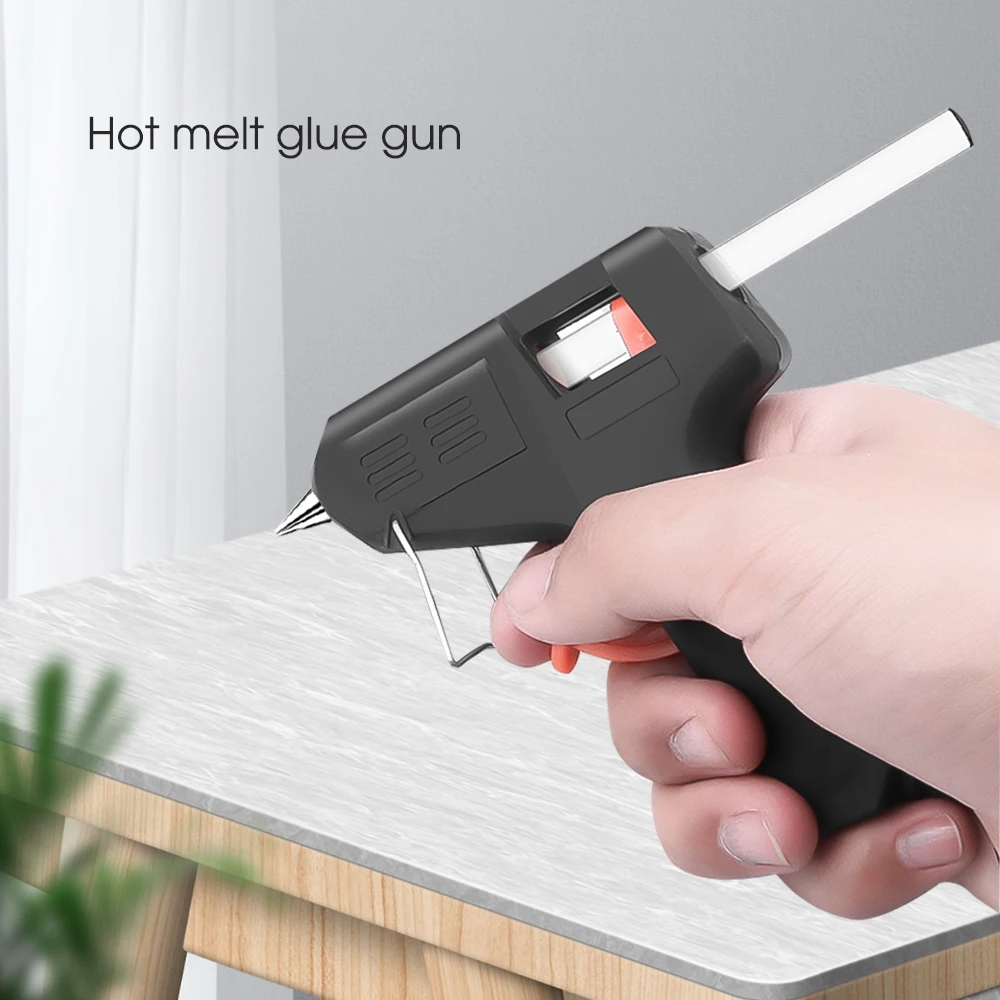 Hot Melt Glue Gun Hot Glue Gun 20W Hot Glue Gun Tool Kit Temperature Adjustment Silicone Gun for Crafts Repair DIY Use 7mm Glue Sticks Pure Copper Nozzle