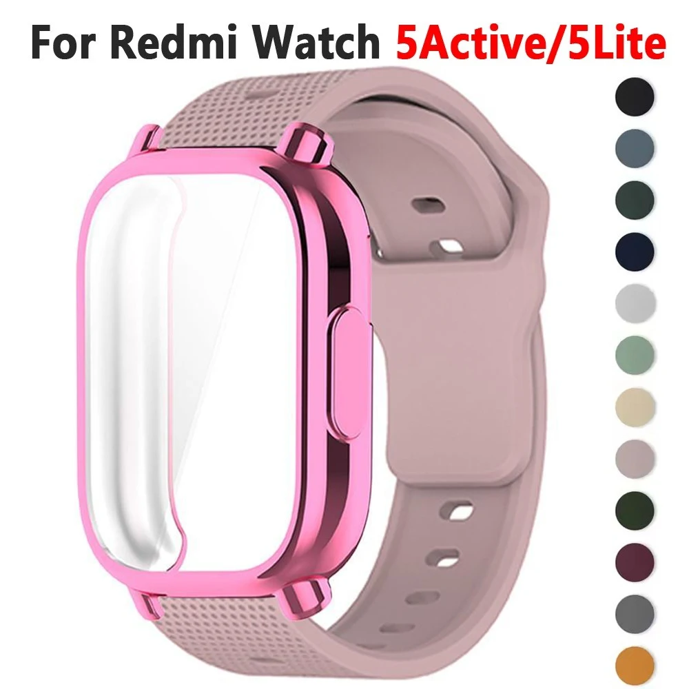 Enhanced Silicone Strap Protector Case with Breathable Sport Band and Full Cover Screen TPU Soft Shell