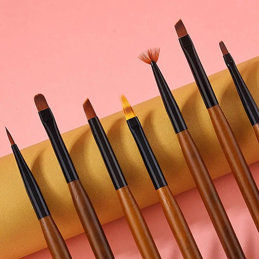 Anti-break Stripe Dotting Nail Art Brush DIY Sandalwood Pen Holder Nail Sweeping Drawing Pulling Line Pen Nail Salon Supply 4