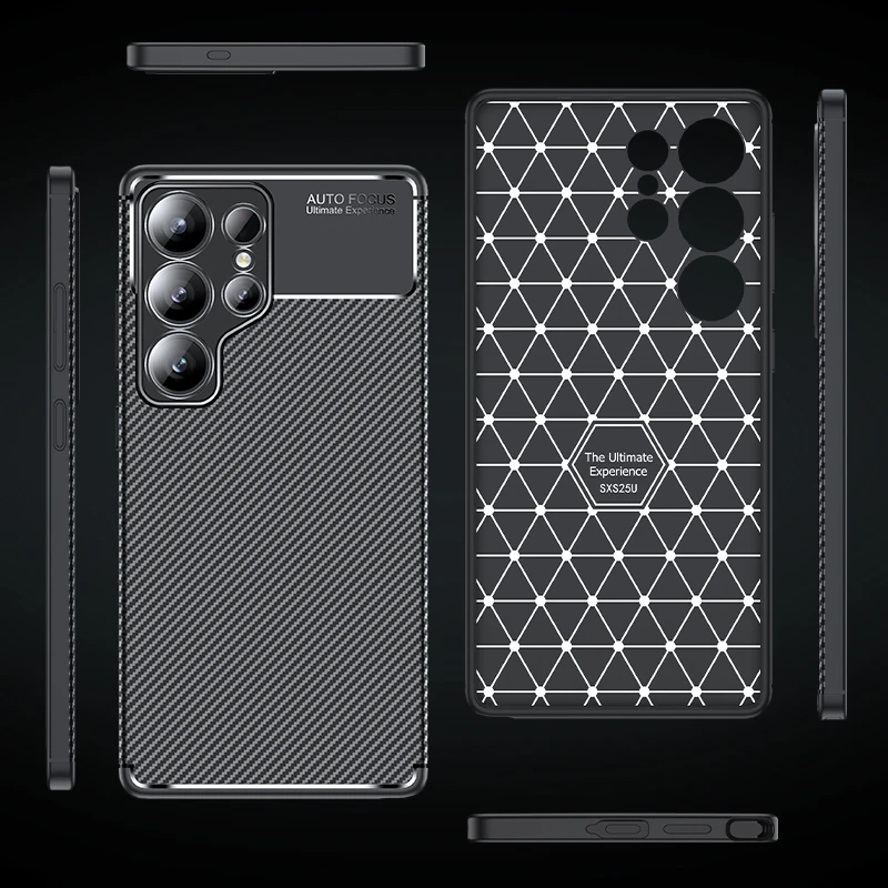 Imitation Carbon Fiber Phone Case Skin-Friendly Protection TPU Cover Accessory