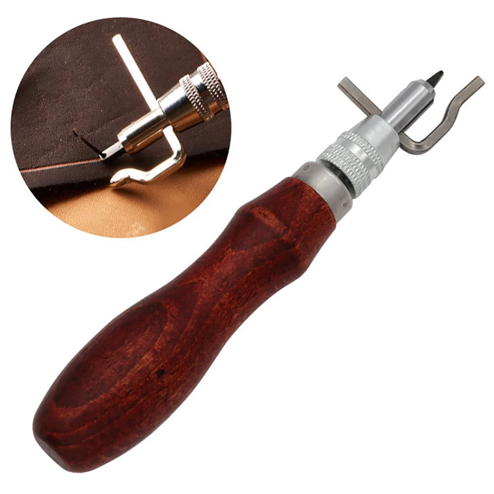 Groovers tool for leather wooden handle + steel groove knife 7 in 1 Leather Edge skin tool leather stitching craft tools leather tools leather craft tool kit leather craft tools leather craft tool