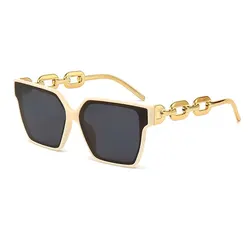 Vintage Cat Eye Rectangle Sunglasses (Beige)
