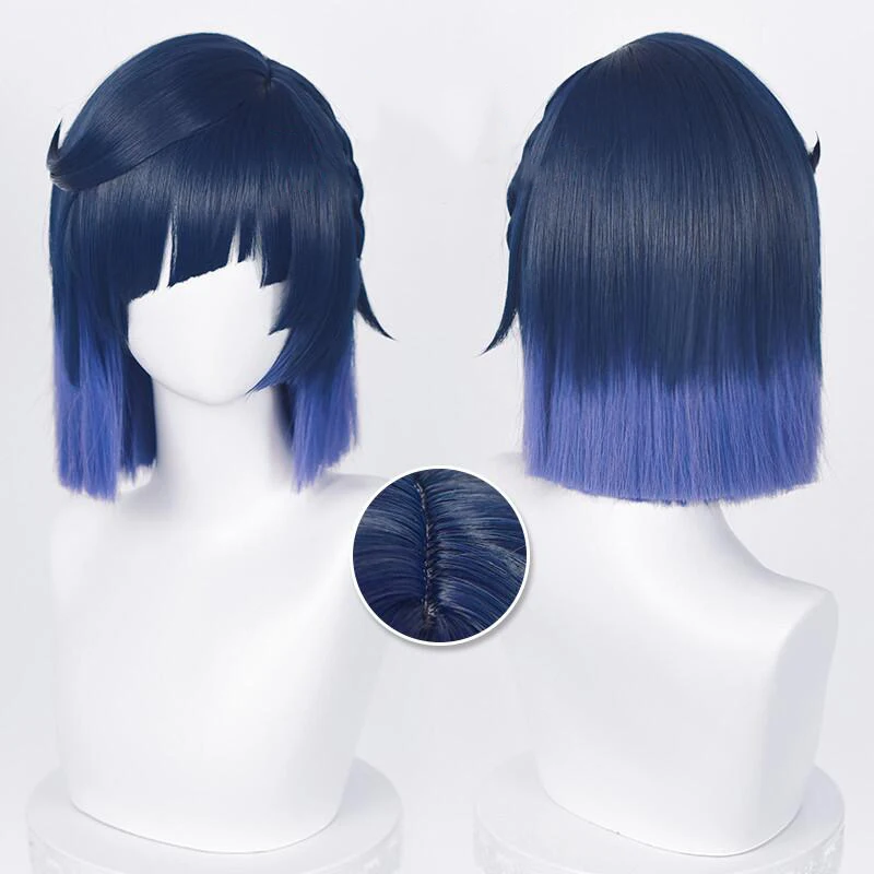 

Genshin Impact Yelan Cosplay Wig Valley Orchid Anime Accessories Party Costume Prop Gradient Blue Wig Adult Gifts