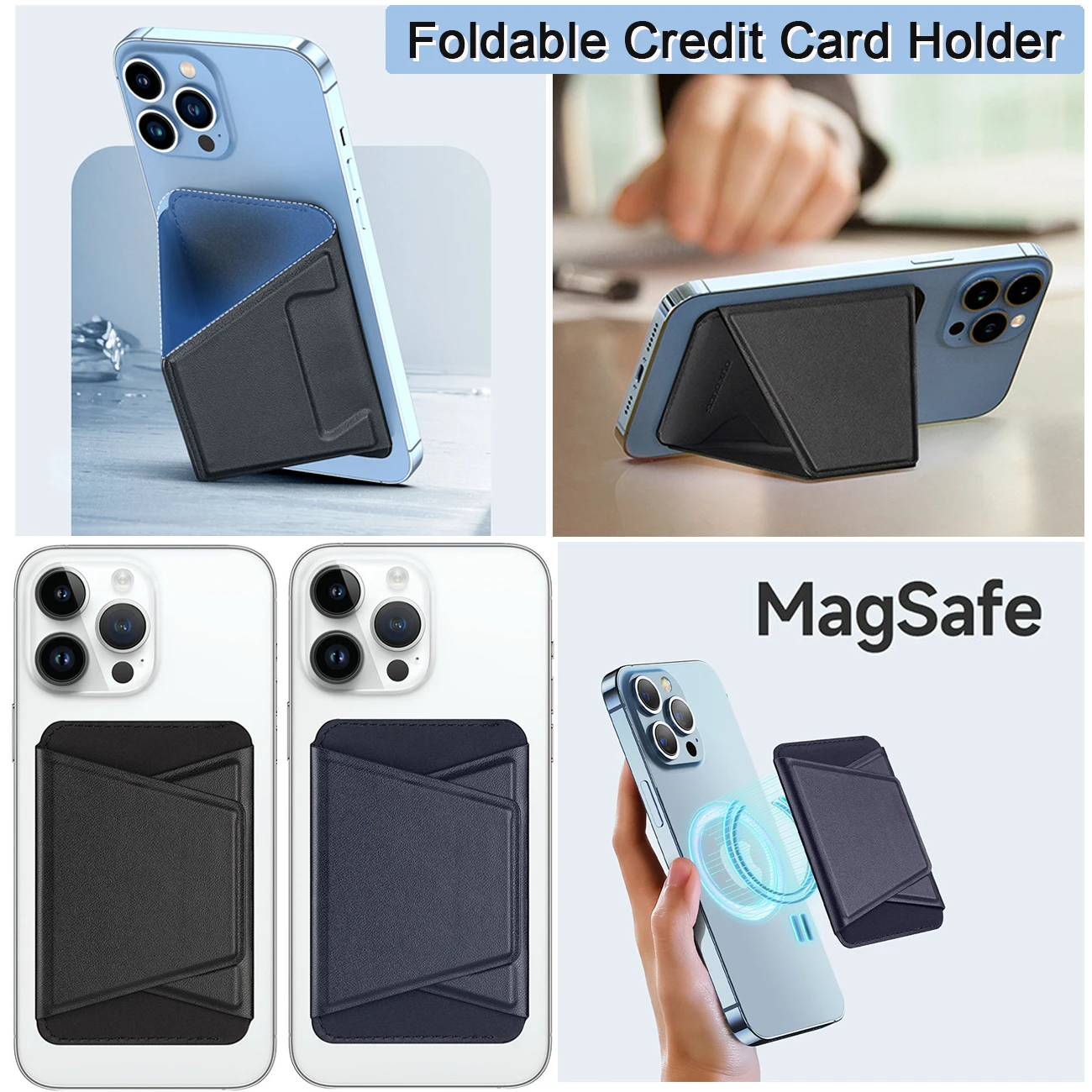 Portafoglio Magsafe Porta Carte A 3 Carte Slot Per Schede Nascosto Antiurto Custodia A Portafoglio Sottile Supporto Per Telefono Per Iphone 14 13 Cust