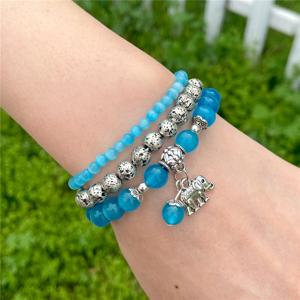 Buy Young & Forever valentine gift for girlfriend boyfriend Crystal White  D'vine Howlite Stones Lucky Elephant Buddha Beads Bracelets for Women Pack  of 2 at Amazon.in