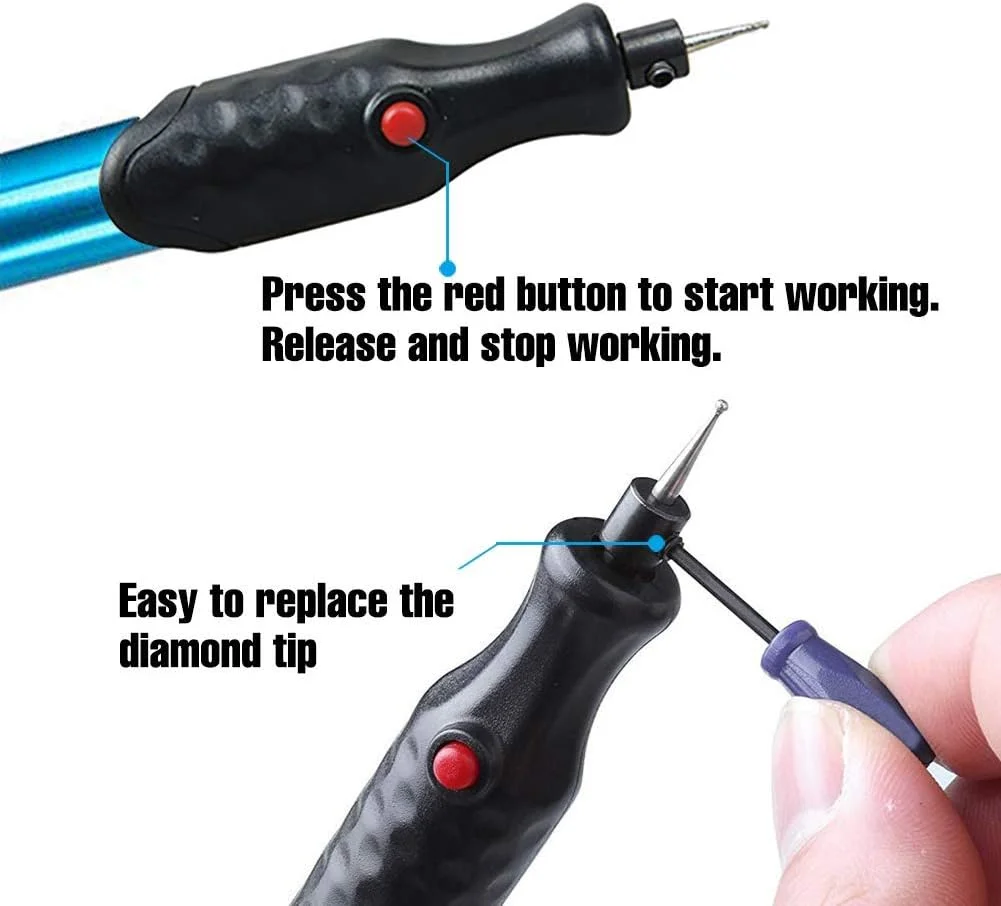 Electric Micro Engraver Pen Carve Engraving Tool Kit Cordless Precision Engraver for DIY Jewellery Making Metal Glass Wood jewelry making tools carving tool electric engraving pen