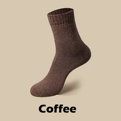 Cozy Unisex Merino Wool Winter Socks - Ultra-Thick Warmth - Size 38-44 (Coffee)