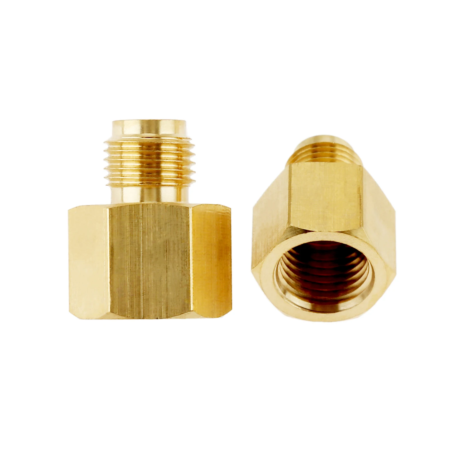 2pcs RV Propane Hose Adapter 1/4" Female Pipe NPT x 1/4" Inverted Male Flare（7/16-24UNF）for Propane Lines