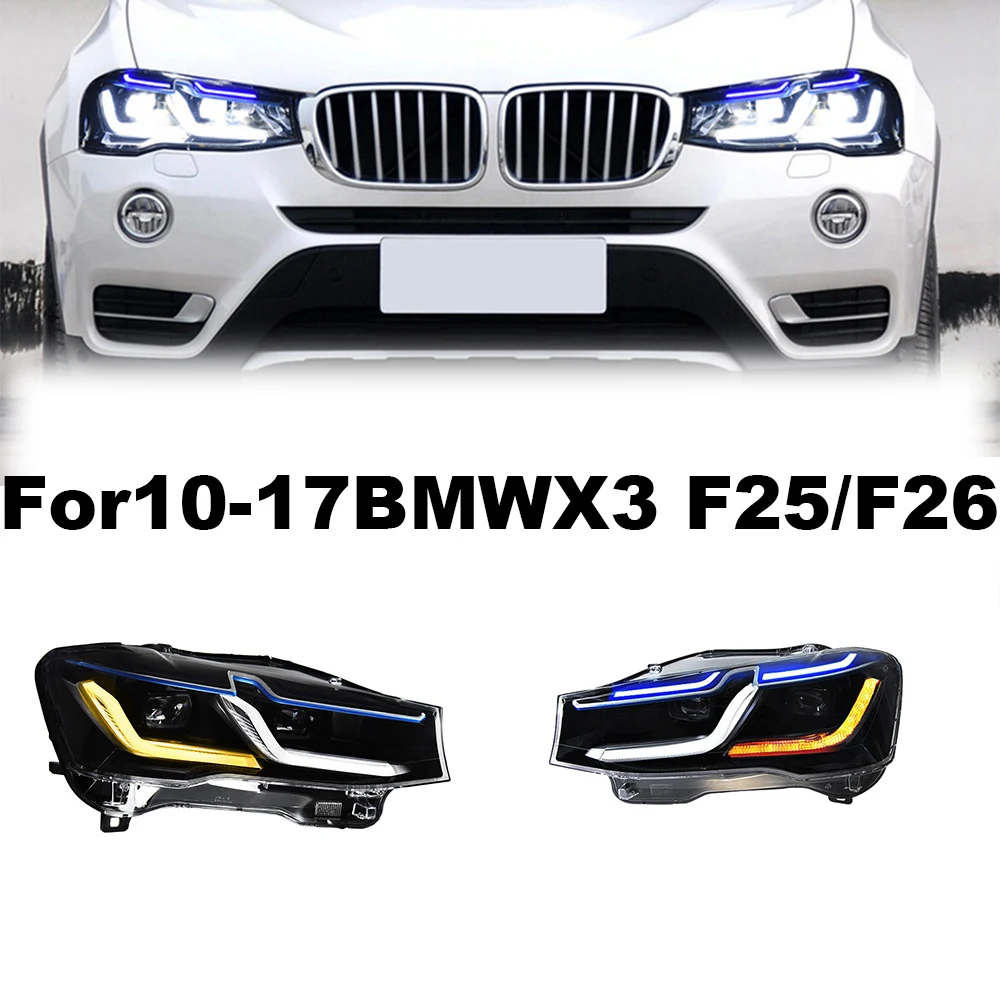 

Pair Full LED Headlight assembly For 2010 2012-2017 BMW X3 F25 X4 F26 Modified LED day running lights turn signal headlights