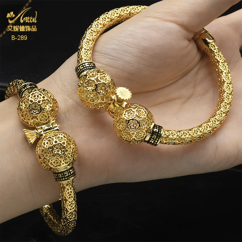 

ANIID Luxury Designer Indian Bangles For Women Wedding Golden Ethiopian Jewelry With Turnbuckle Brazilian Bracelet Party Gift
