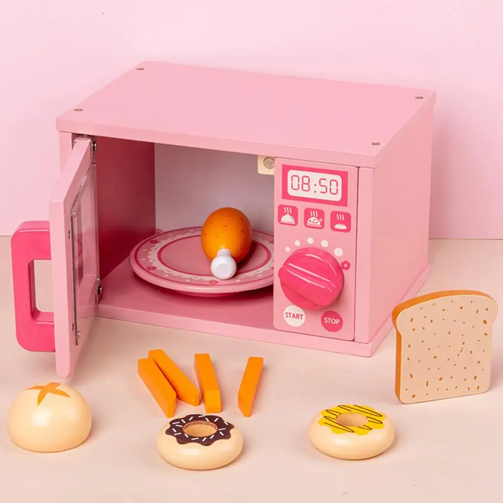 Microwave Toys Pretend Play Children Oven Early Learning Kitchen Toys Cookware