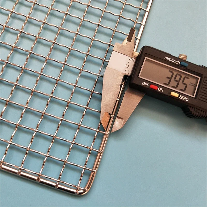 304 Stainless Steel net bbq grill non-stick BBQ Mat Grid rectangular BBQ Grill barbecue mesh barbecue net tools-B bbq grill mesh