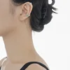 F.I.N.S 1PC Irregular Surface Enamel S925 Sterling Silver Ear Clip Texture Ear Cuffs for Non Pierced Ears Catilage Fine Jewelry 3
