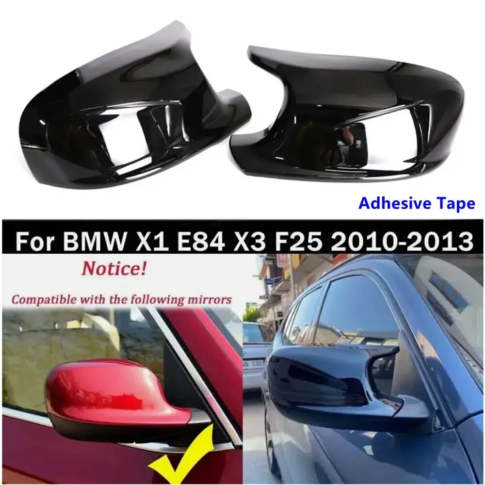 BMW X1 E84 X3 F25 2010-2013 차량용 스티커 사이드 미러 커버 윙 캡 외부 도어 후방 미러 케이스 트림 카본 파이버