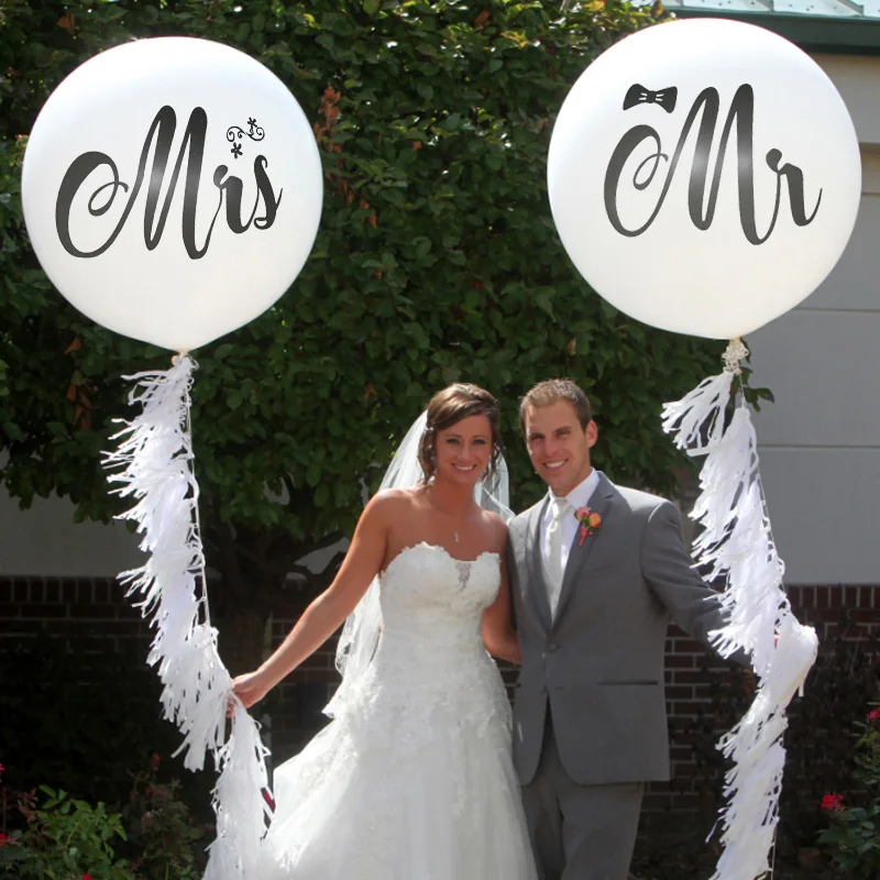

Mr Or Mrs Wedding Balloon Large 36inch Latex Balloons Bridal Bride To Be Engagement Wedding Party Decorations Photo Background
