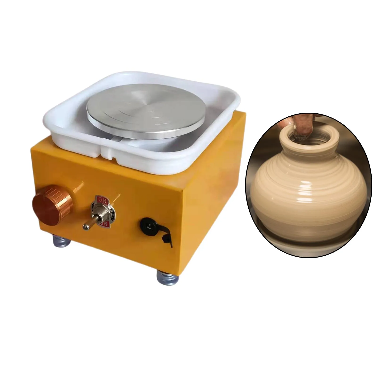Pottery wheel electric pottery wheel ceramic trimming wheel turntable tray DIY tool machine for children school teaching beginner EU plug ceramic tools