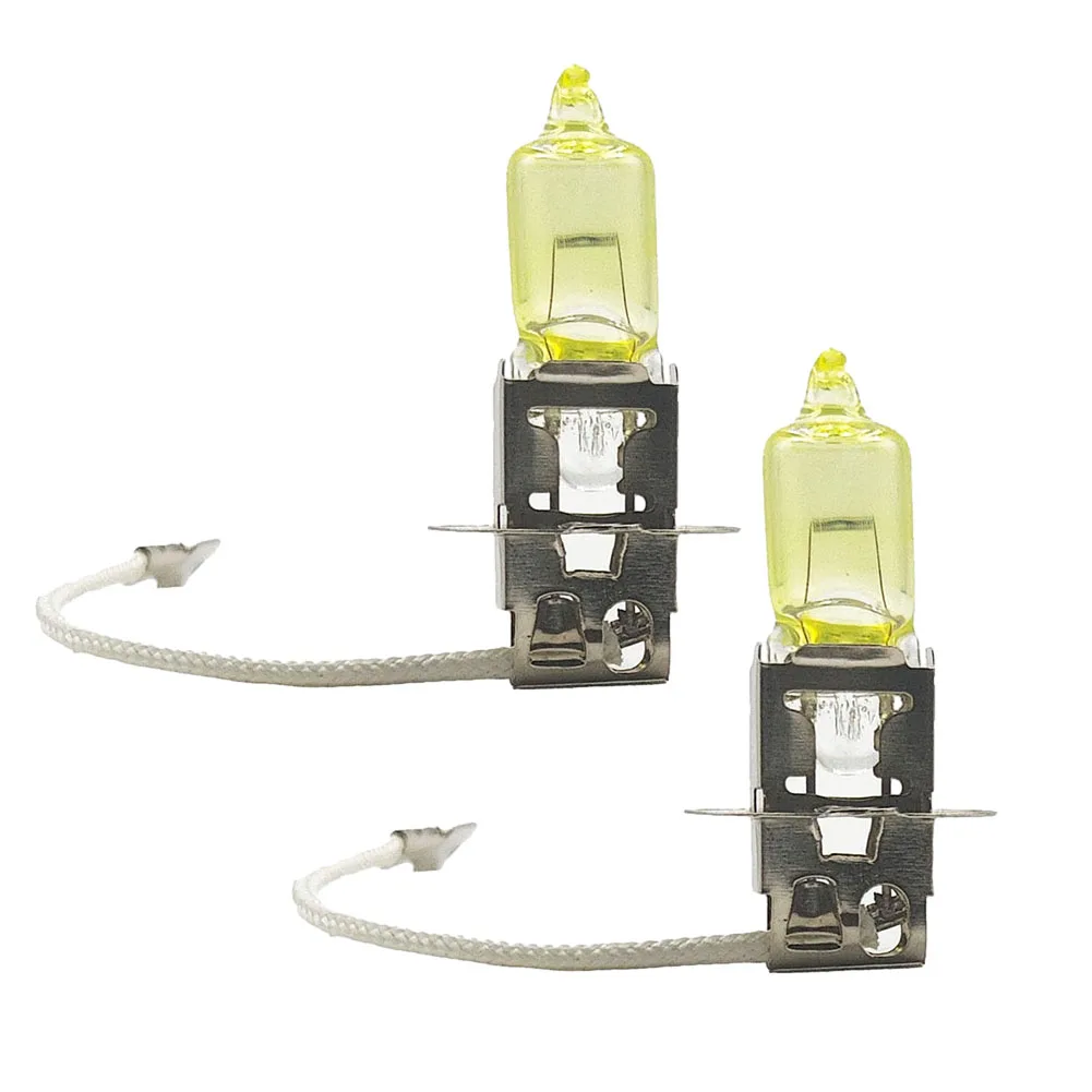 

1PC H3 55W Car Halogen Headlight Bulbs Yellow Auto Fog Light Replacement Part 100W Fog Light Driving Bulb Yellow Bulb Car/Truck