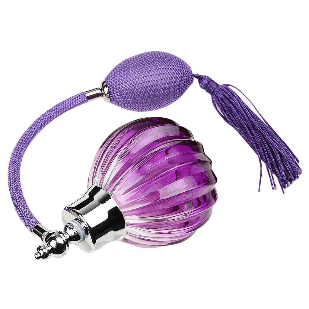 زجاجة رش بمضخة عطر زجاجية ، حاوية بخاخ أرجواني ، ص...