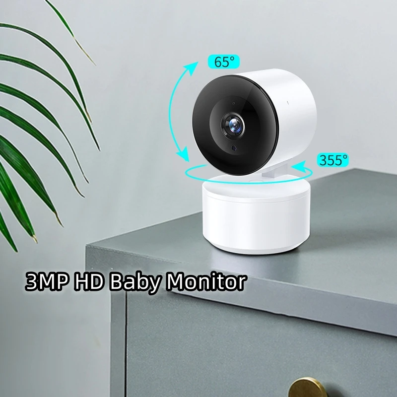 Wifi 3Mp Hd Baby Monitor Telecamera Ip Indoor 2K Plug And Play Monitor Portatile Rilevamento Del Movimento Sicurezza Audio Bidirezionale Proteggi Nuov