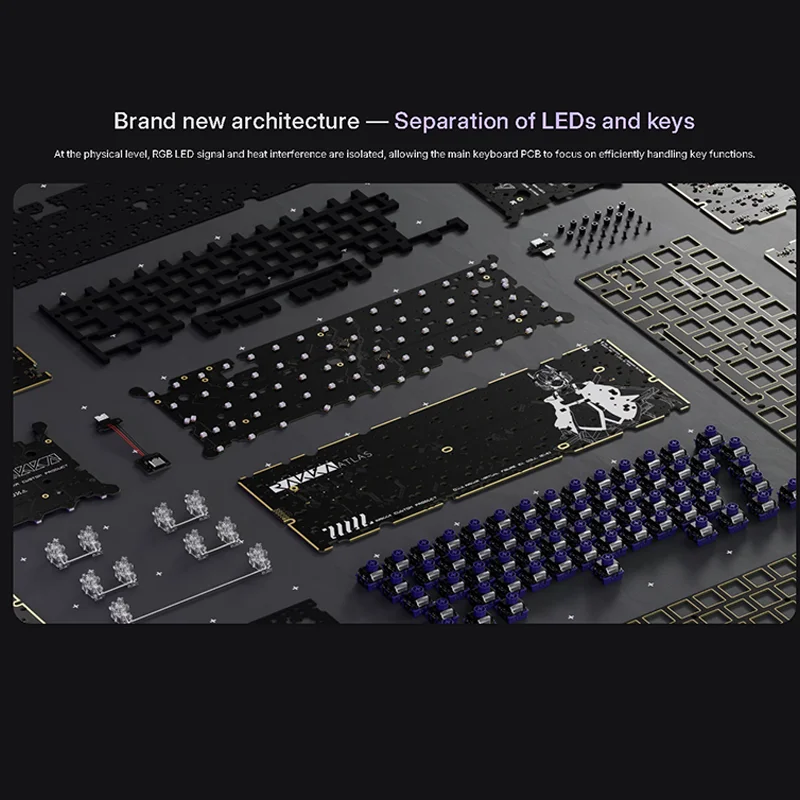 RAKKA 60 ATLAS HE キーボード PCB フォームセット ホール効果