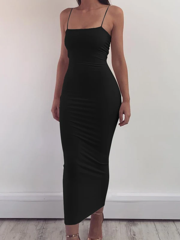 Women' High Elastic Sleeveless Backless Dress Long Sling Dresses Club Sexy...