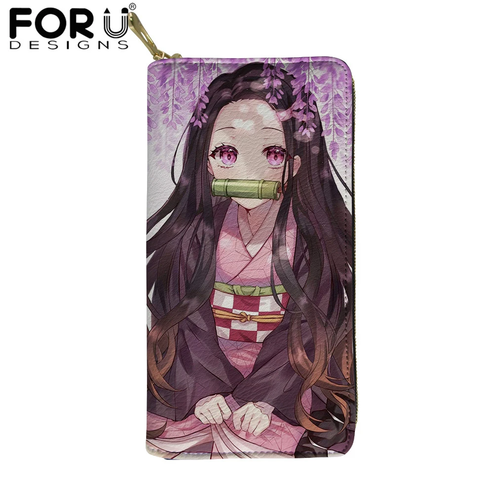 FORUDESIGNS Anime Demon Slayer Portable Women's Money Purse Kamado Nezuko  Clutch Bag Credit Card Holder Long Wallets for Ladies| | - AliExpress