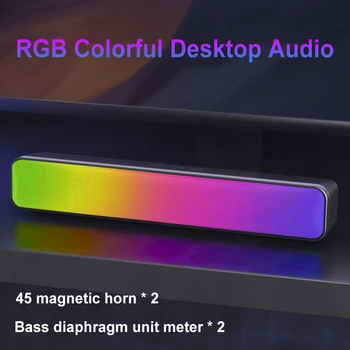 RGB Wireless Speaker Bluetooth HiFi Portable Voice Box For Desk Computer Subwoofer Home Movie Surround Sound Bar Audio Speaker 3