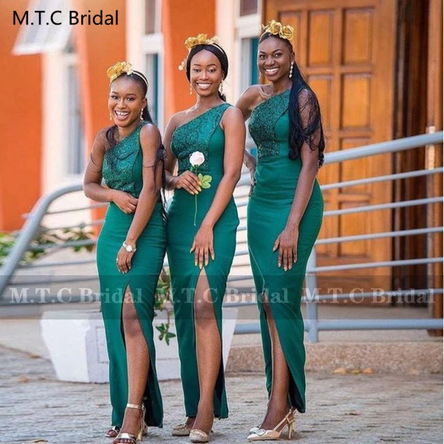 dark green bridesmaid dress