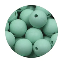 Assorted Silicone Beads for DIY Jewelry Making - 50 Pieces (Mint green)