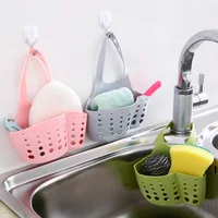 Home Storage Drain Basket Kitchen Sink Holder Adjustable Soap Sponge Shlf Hanging Drain Basket Bag Kitchen Accessories 1