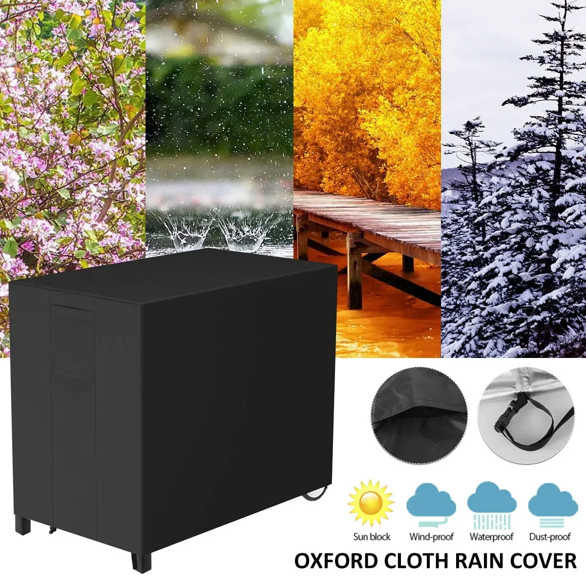 Grill Table Cover 420D Oxford Cloth Pizza Oven Table Cover for Patio Outdoor Kitchen Weatherproof Durable BBQ Gas Grill