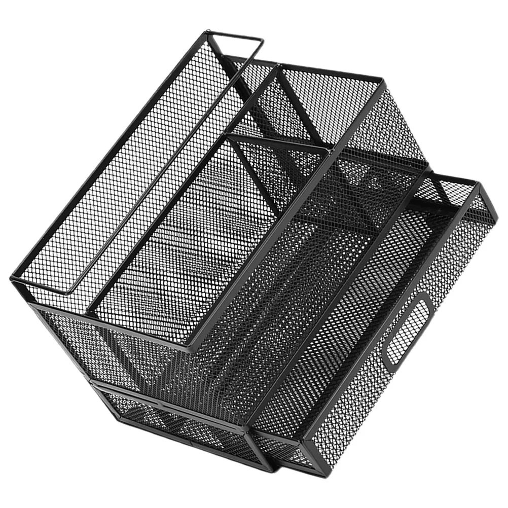 

Desk Storage Box Accessory Organizer Wear-resistant Makeup Brushes Desktop Tray Metal Office Pencils