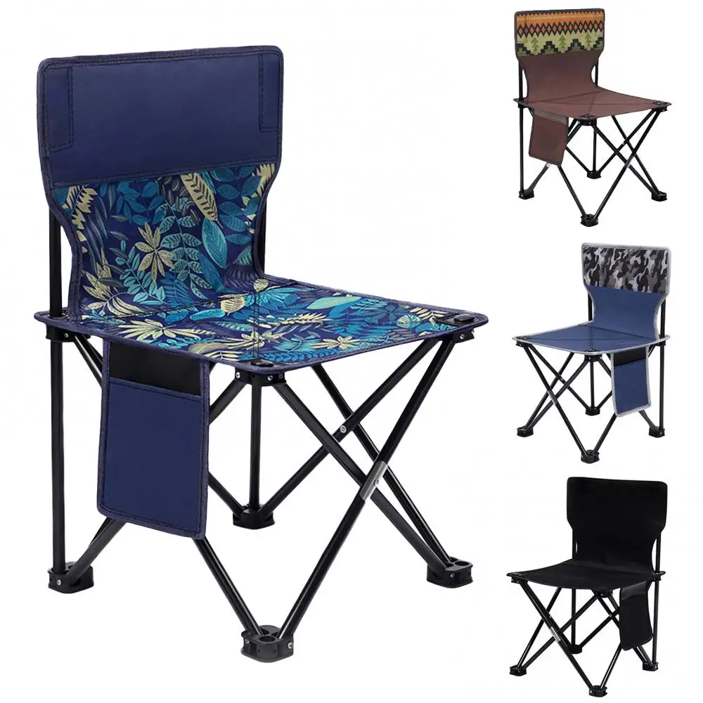 Lightweight Comfortable Portable Folding Chair Outdoor Stool for Camping Fishing Travel with Side Pocket for Outdoor Activities