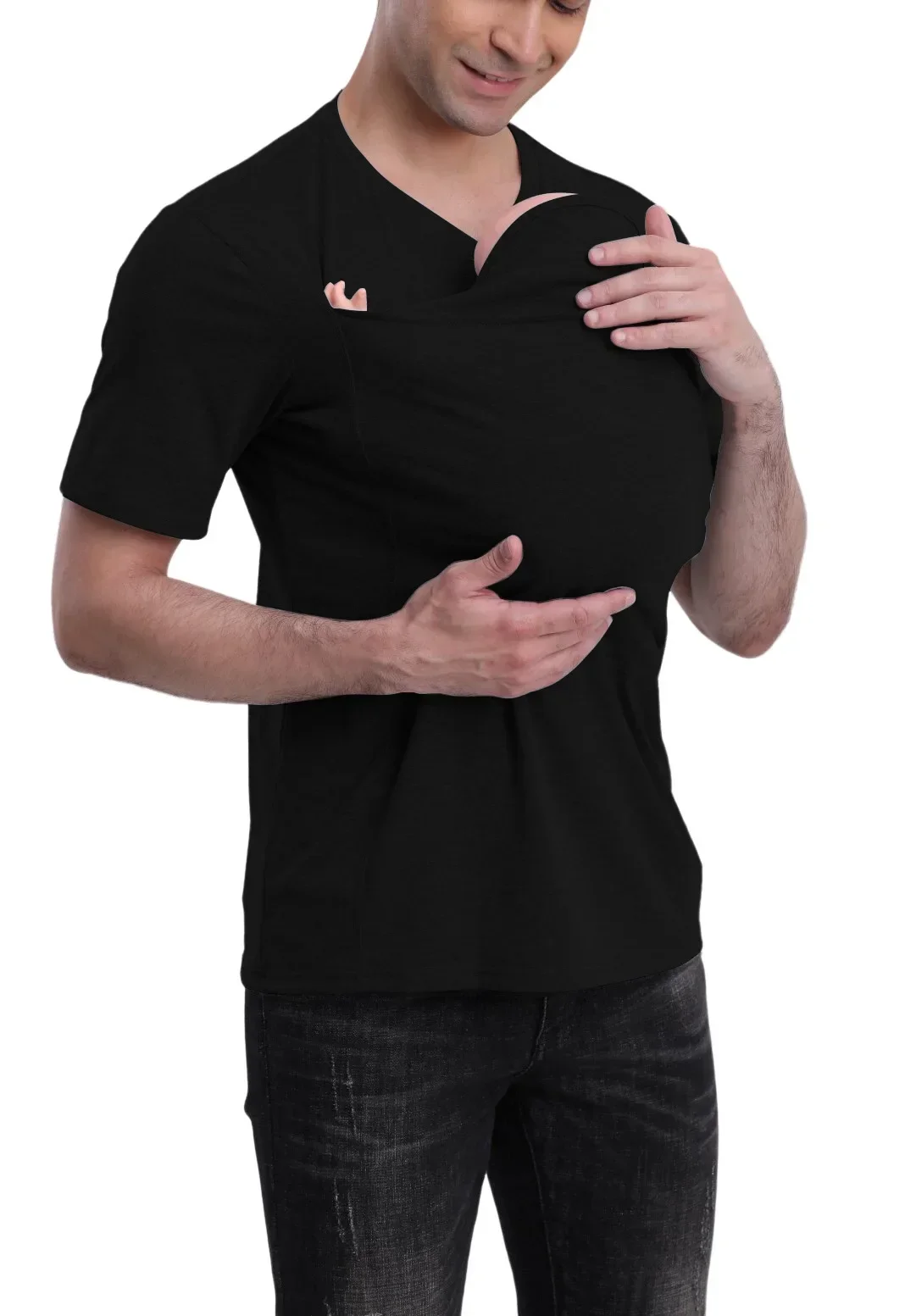Kangaroo Dad Mom Multifunctional Clothes Soothing Shirts T-Shirt Vest Parent-Child  tshirt 2