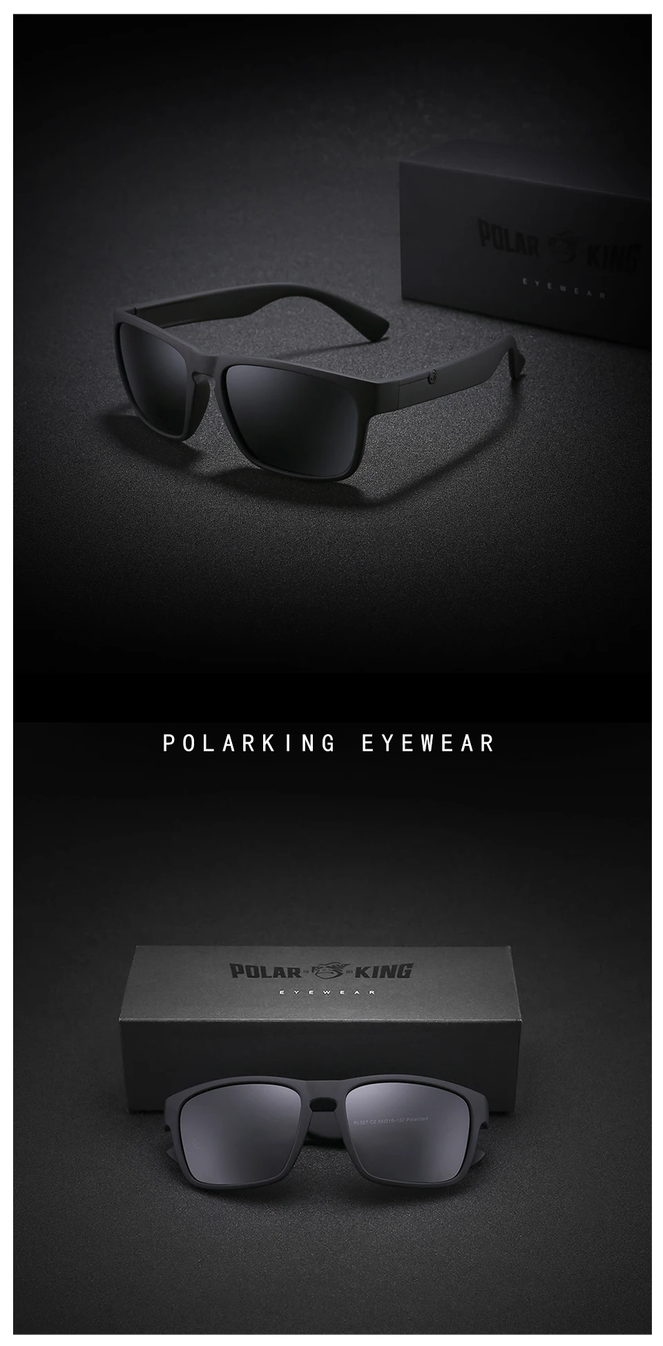 POLARKING Brand Polarized Sunglasses For Men Plastic Oculos de sol Men's Fashion Square Driving Eyewear Travel Sun Glass