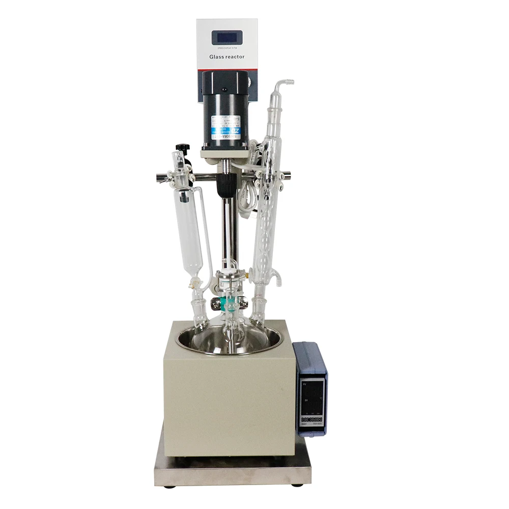 

DF Series chemical laboratory stirring glass reactor heating jacket with thermostat water oil bath ( Heating mantle option)