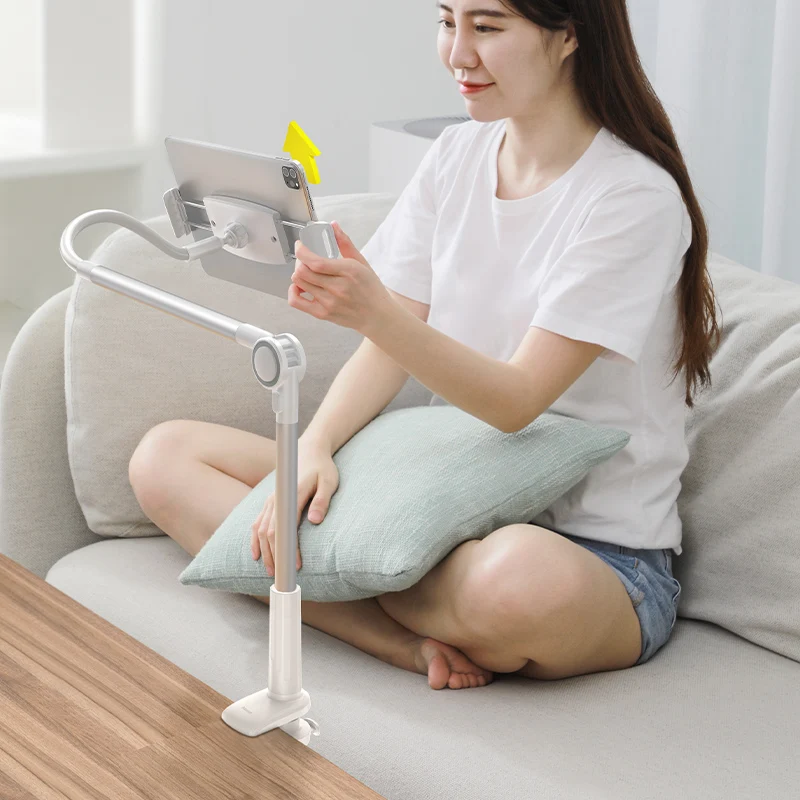 mobile phone stands for vehicle Baseus Phone Holder 360 Rotating Long Arm Lazy Holder For Phone Tablet Desktop Bed Clip For IPhone 11 12 13 Pro Max Xiaomi Ipad phone stand holder Holders & Stands