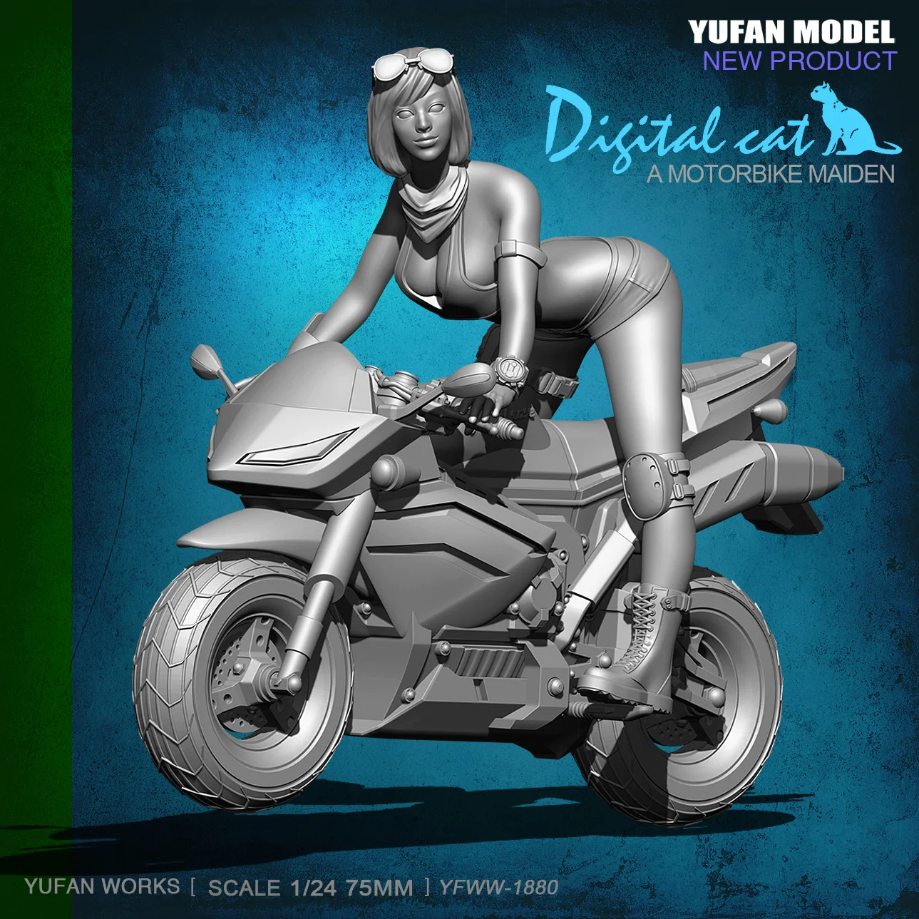 

YuFan Model 1/24 Resin Kits Beauty and motorcycle resin soldier YFWW-1880