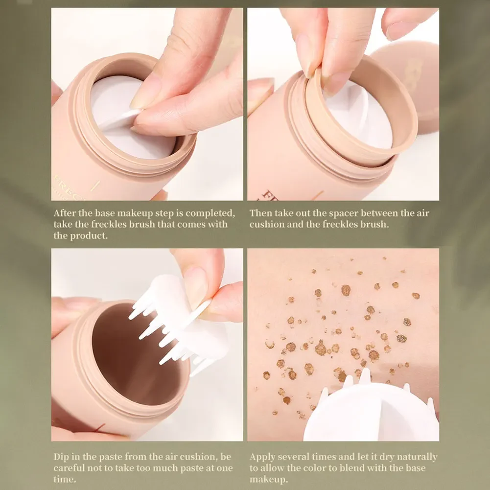 Quick Dry Spot Freckle Air Cushion Waterproof Long Lasting Liquid Powder Quick Dry Natural Face Freckles Stamp Makeup 6