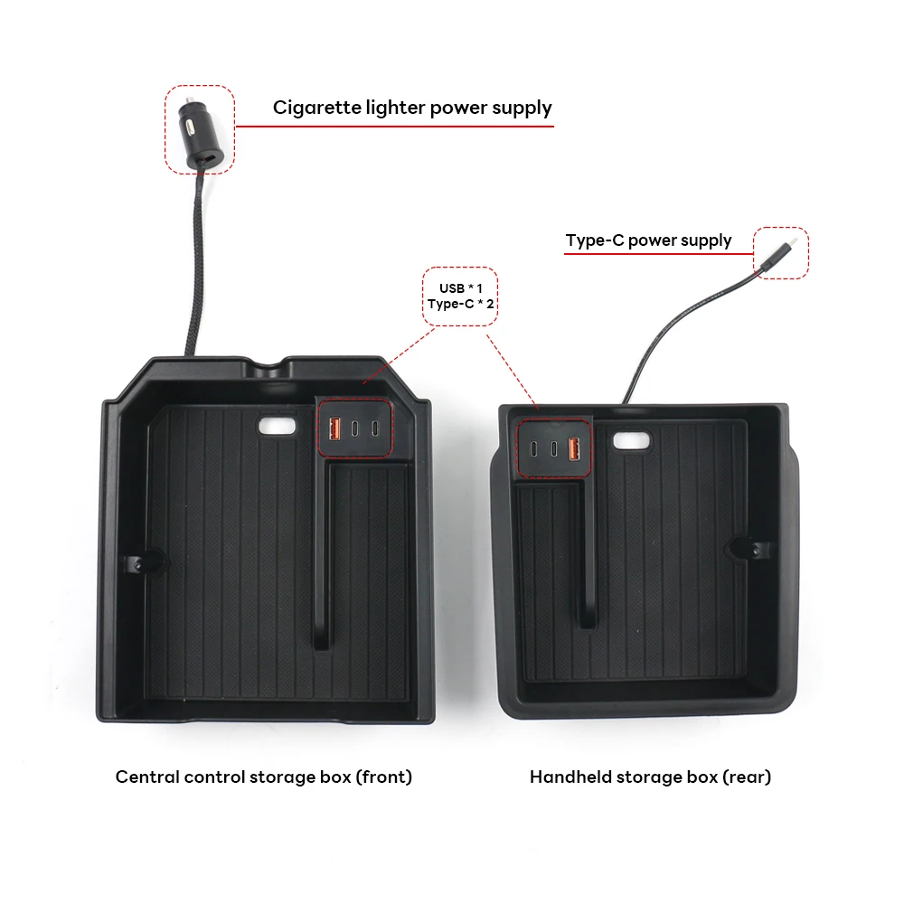 테슬라 모델 3 하이랜드 2024 콘솔 팔걸이 보관 정리함, 내부 보관함 액세서리, USB C 타입 확장 도크