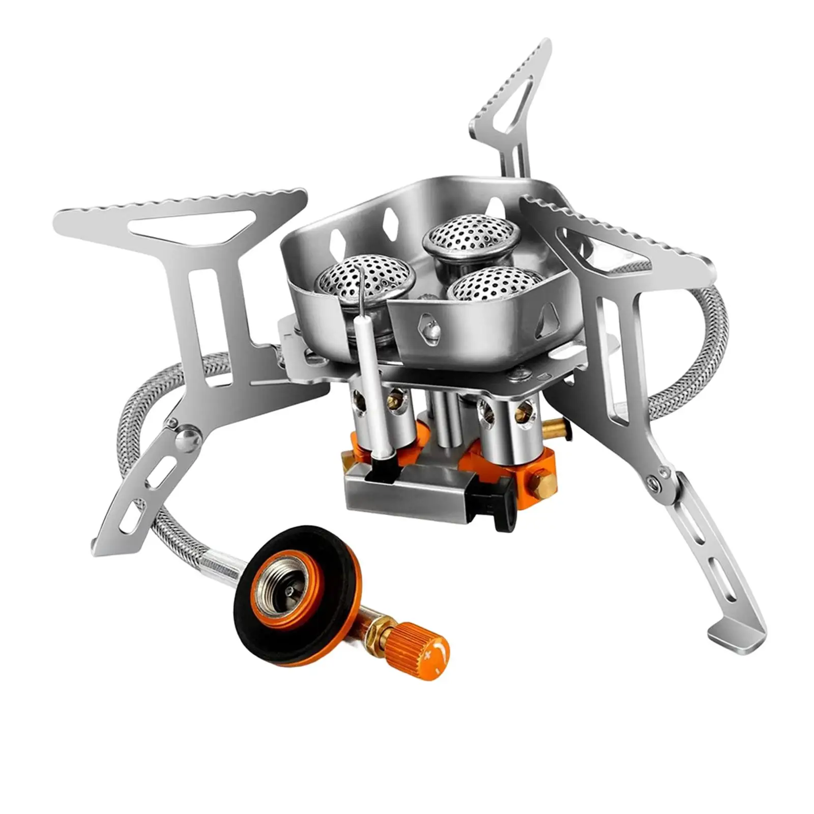 

Foldable Camping Gas Stove Mini Gear Tool with Adapter for Hiking Cooking Backpacking