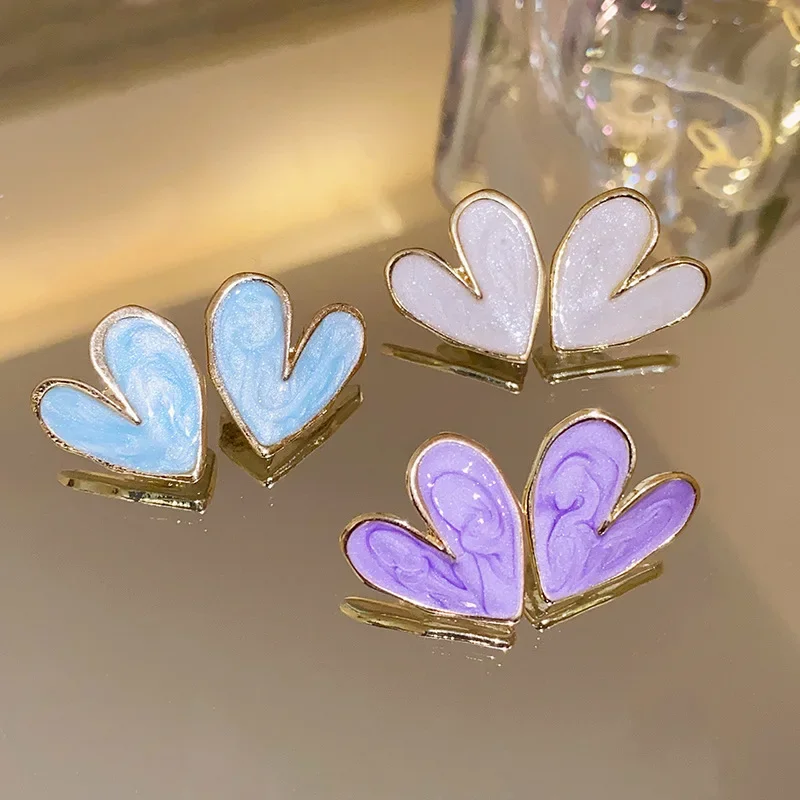 New Fashion love Heart Pearl Earrings for Women Sweet