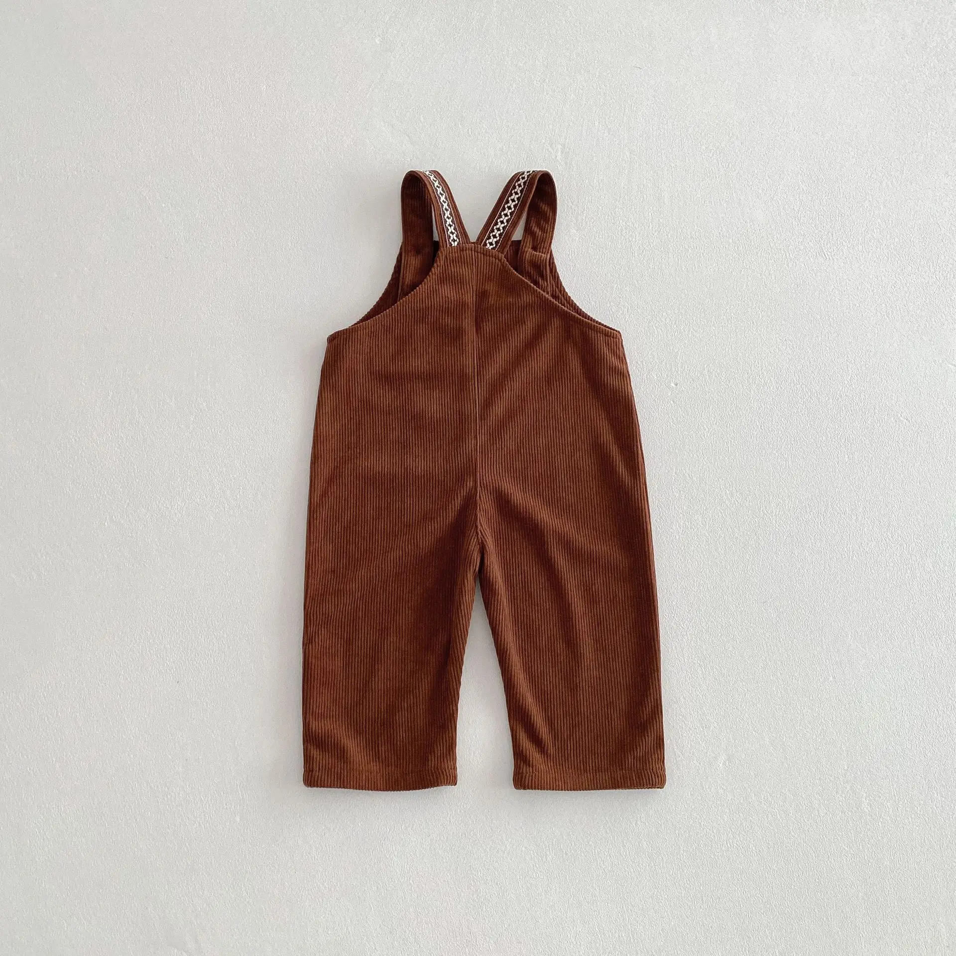 2025 Spring New Children Loose Corduroy Overalls Baby Girls Solid Casual Pants Boys Comfortable Strap Trousers Kids Clothes