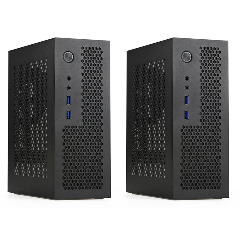 2X A09 Htpc Computer Case Mini Itx Gaming Pc Chassis Desktop Chassis Usb3.0 Computer Case Home Computer Case Nero