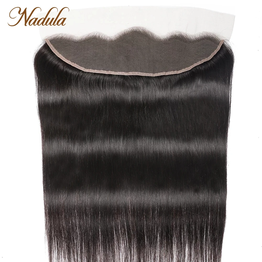 Nadula Straight Human Hair 13x4 Lace Frontal Closure Brazilian Straight Hair Frontal Swiss Lace Closure