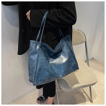 Borsa tote da donna Borsa sotto le ascelle alla moda Borsa a tracolla in morbida pelle PU di grande capacità Borsa a tracolla retrò Borse a secchiello portatili casual